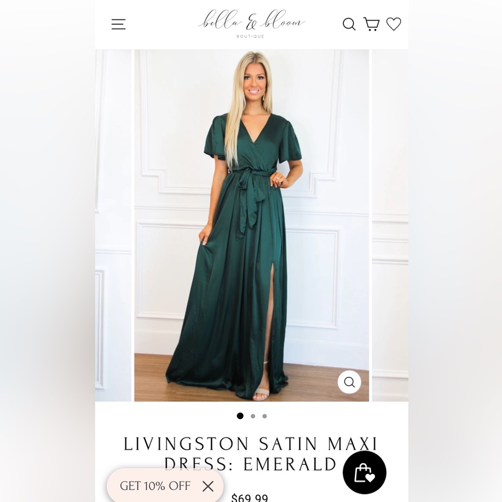 Satin Green Maxi Wrap Dress